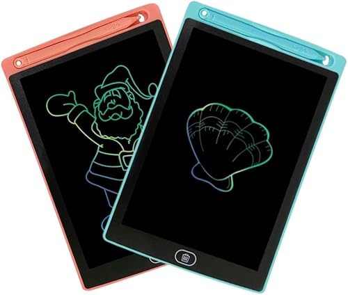 Paquete de 2 tabletas de escritura LCD coloridas y tableros de garabatos, almohadillas de borrado electrónico para garabatos y dibujos, juguete