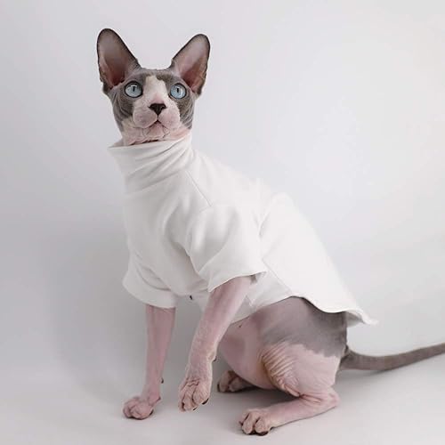 Miniatura 2 de Sphynx - Ropa de invierno para gatos, camisetas de algodón grueso de doble capa para mascotas, camisas de gatito con mangas, pijamas sin pelo para