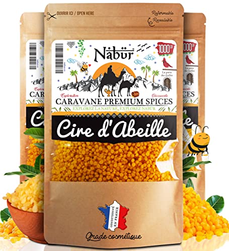 Cire d'abeille Nabür 1kg pour fabriquer vos bougies naturelles et beewraps