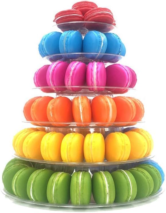 Candora 6-Layer Macaron Stand Cake Stand Macaron Display Tower Wedding Display Stand Suitable for Weddings,Cake Shops,Festivals,Party