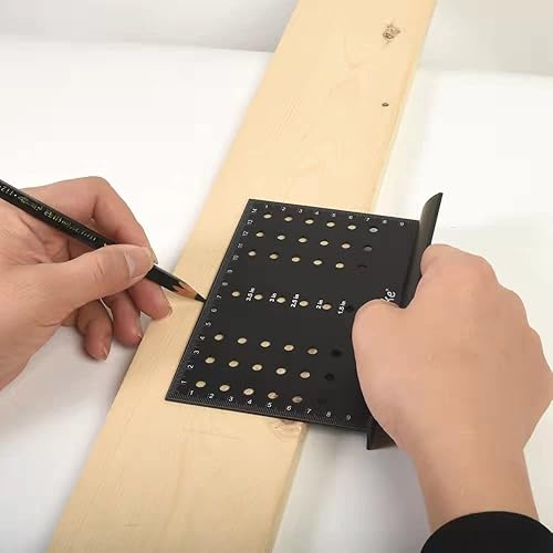 Miniatura 7 de Mousike Plantilla de metal para tirar de gabinete, plantilla de montaje de taladro para puertas y cajones de gabinete (negro, 1 unidad)