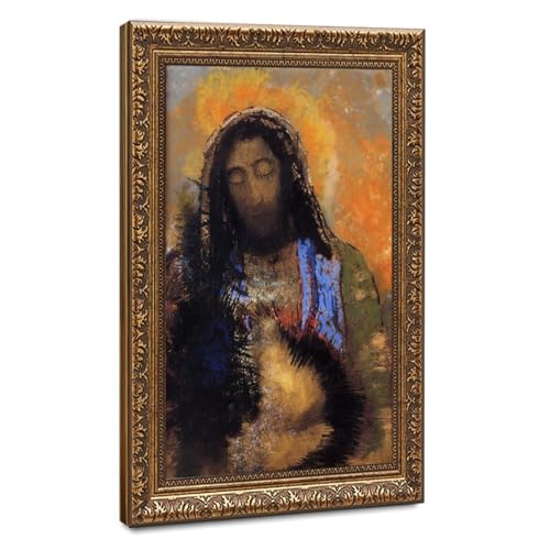 Toile Sacred Heart Odilon Redon décoration murale premium avec cadre bois