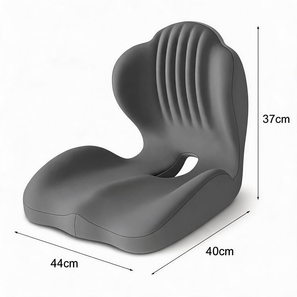 Gohytal Cojín de asiento para silla de oficina con respaldo, cojín ortopédico, asiento en forma de L y cojín lumbar de espuma viscoelástica, soporte lumbar para silla de oficina, asiento de coche