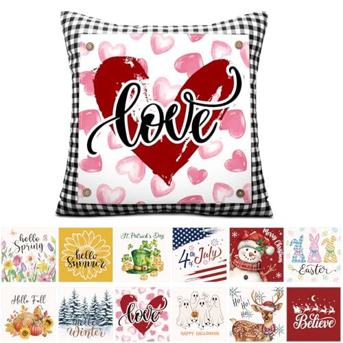 Set of 13 Seasonal Holiday Throw Pillow Covers 18x18 in...