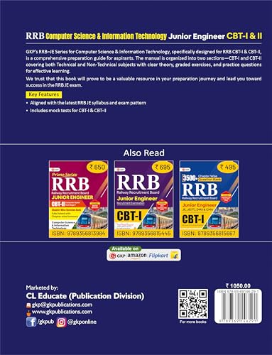 Image of GKP RRB JE 2025-26 Computer Science & Information Technology Guide | CBT-I (Non-Technical) & CBT-II (Technical) | 2 Mock Tests