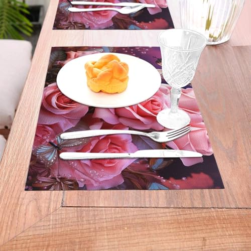 Set de table pour table de salle à manger résistant chaleur tapis PVC - 5