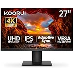 KOORUI 27 Inch 4K Monitor, UHD(3840 x 2160) IPS Computer Monitors, HDR10, 90% DCI-P3, Frameless, 2X HDMI 2.0 & DisplayPort 1.4, VESA Mountable, Eye Care, N07
