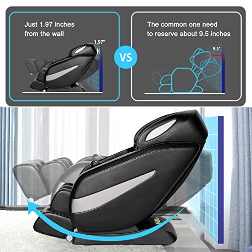 Massage Chair,Zero Gravity Sl Track Massage Chairs, Full Body Shiatsu Massage Chair Recliner With Space Saving, Auto Body Detection, Thai Stretching, Bluetooth Speaker, Heat, Foot Roller (Black) #TOP4