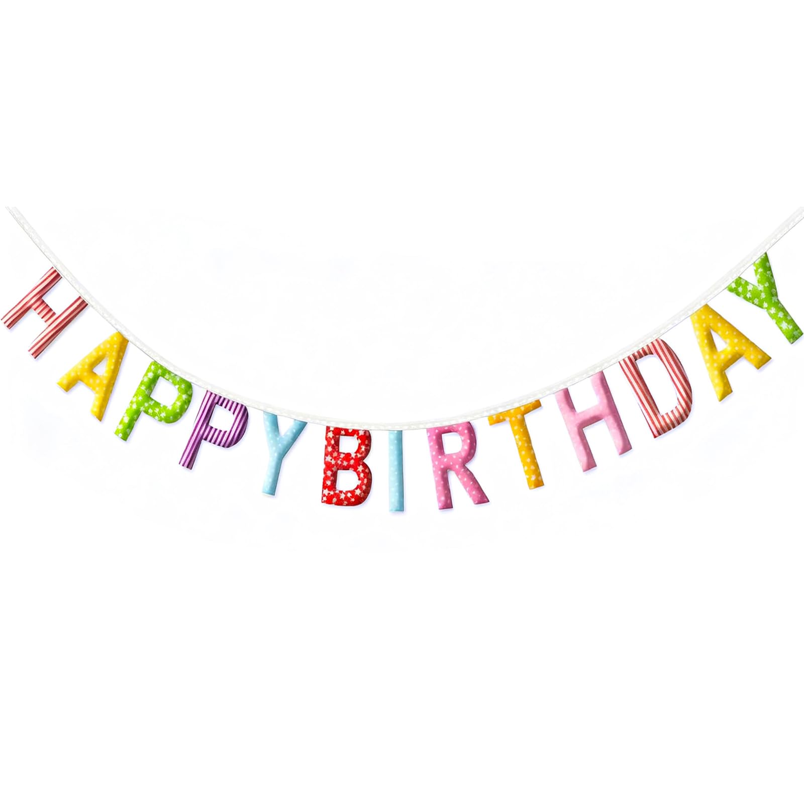 Happy Birthday Banner, Happy Birthday Banner Reusable Hanging Garland Multicolor Decorations Home Party Decoration for Adults Children Girls Boys (Type3)