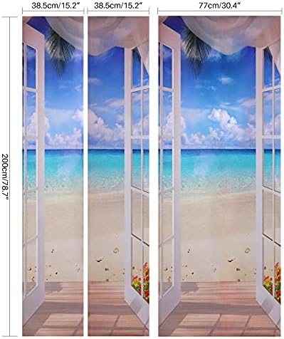 M.Z.A 3D Door Stickers Landscape Mural Art Sticker Mural Door Sticker Wallpaper Self-Adhesive Door Decals Door Mural Removable Vinyl Door Removable for Home Office Decor
