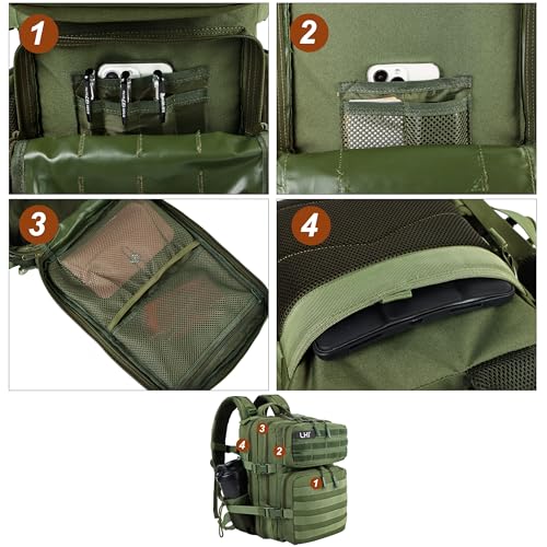Image of LHI Tactical Military Backpack for Men and Women 25L /35L Army Assault Pack Bag Small Rucksack with Bottle Holder
