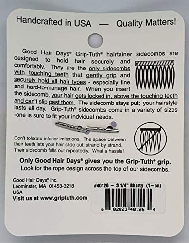 Good Hair Days 3 1/4 Inch Grip-Tuth Shorty Comb - Shell - One Comb #TOP2