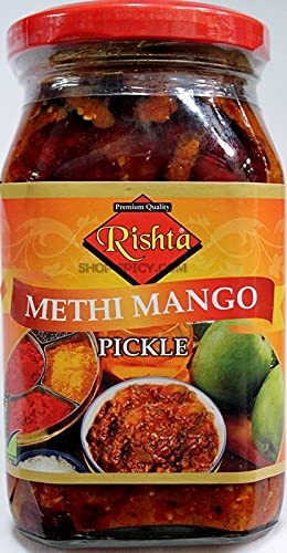 Rishta Mango Methi Pickle 400g (Pack of 1) – Traditional Indian Flavour – Natural Ingredients – Provides The Ideal Indian Dining Experience