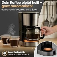 ProfiCook® Filterkaffeemaschine mit Glaskanne | für 12-14 Tassen Kaffee | Warmhaltefunktion | Anti-Tropf-System | Kaffeemaschine 800W | ca. 1,5 Liter | Edelstahlfront | Coffee Machine | PC KA 1330 – Ansicht 5