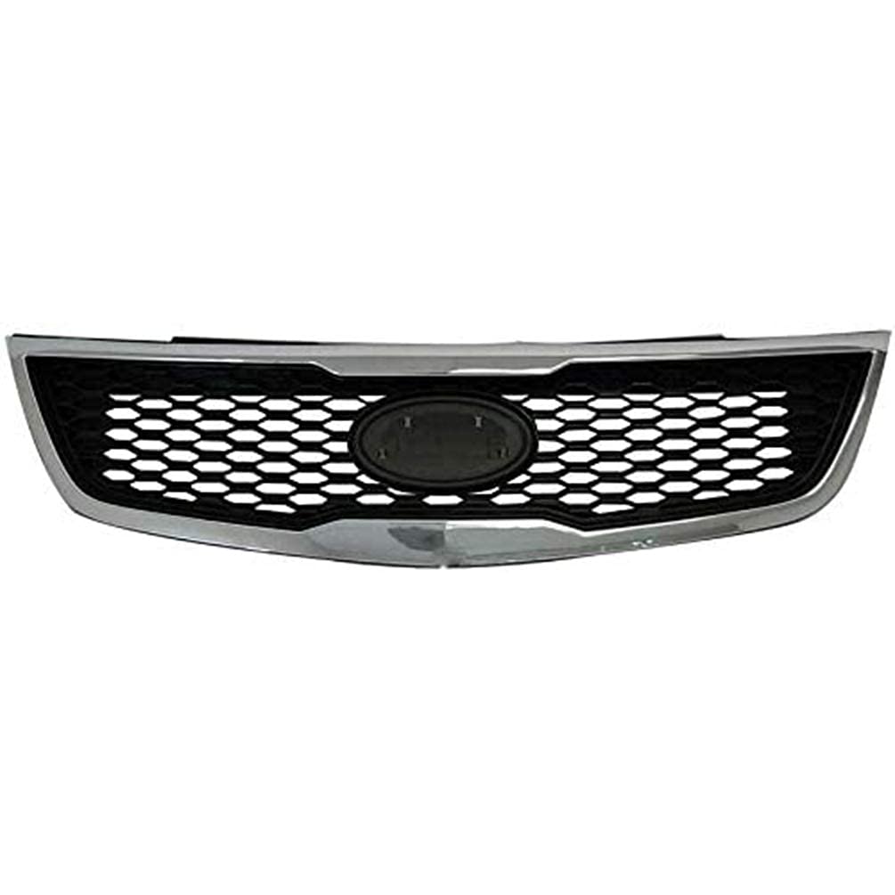Car Front Grille Grill Grid for Kia Forte 2011-2013, ABS Front Bumper Grille Racing Upper Replacement Grille, Air Vent Cover Body Styling Accessories