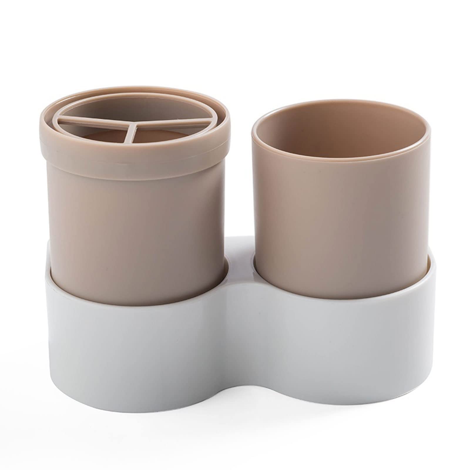 JINGYAN Toothbrush Holders Toothbrush Case Travel Plastic Portable Cup Cover For Toothpaste Box Holder Wall Stand(Brown)
