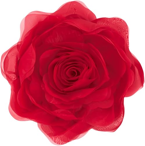 JWH Fundas de almohada estéticas decorativas con diseño de flores, fundas de almohada redondas hechas a mano para dormitorio, cama, sofá, silla,