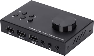 USB External Expansion Sound Card,With 3.5MM Interface,Multi-Mode Design,Multi-EQ Sound Conversion Audio Adapter,Suitable for Windows Mac PS5 Linux Pc Laptop Desktop