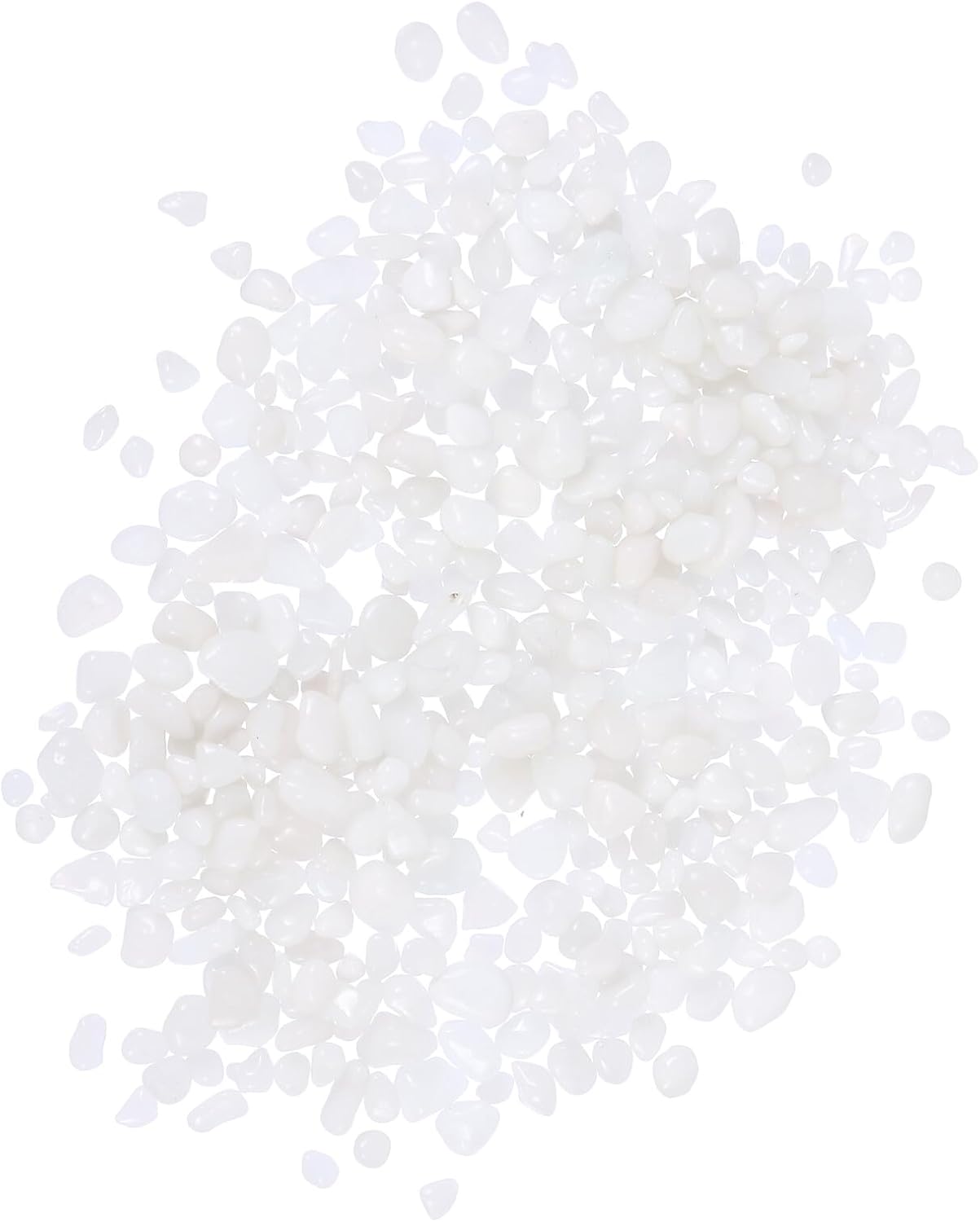 Abaodam Glass Crystal Stone Aquarium Pebbles 500g White Porcelain Gravel Fish Tank Decor Genuine Glass Gems for Betta and Freshwater Aquatic Plants