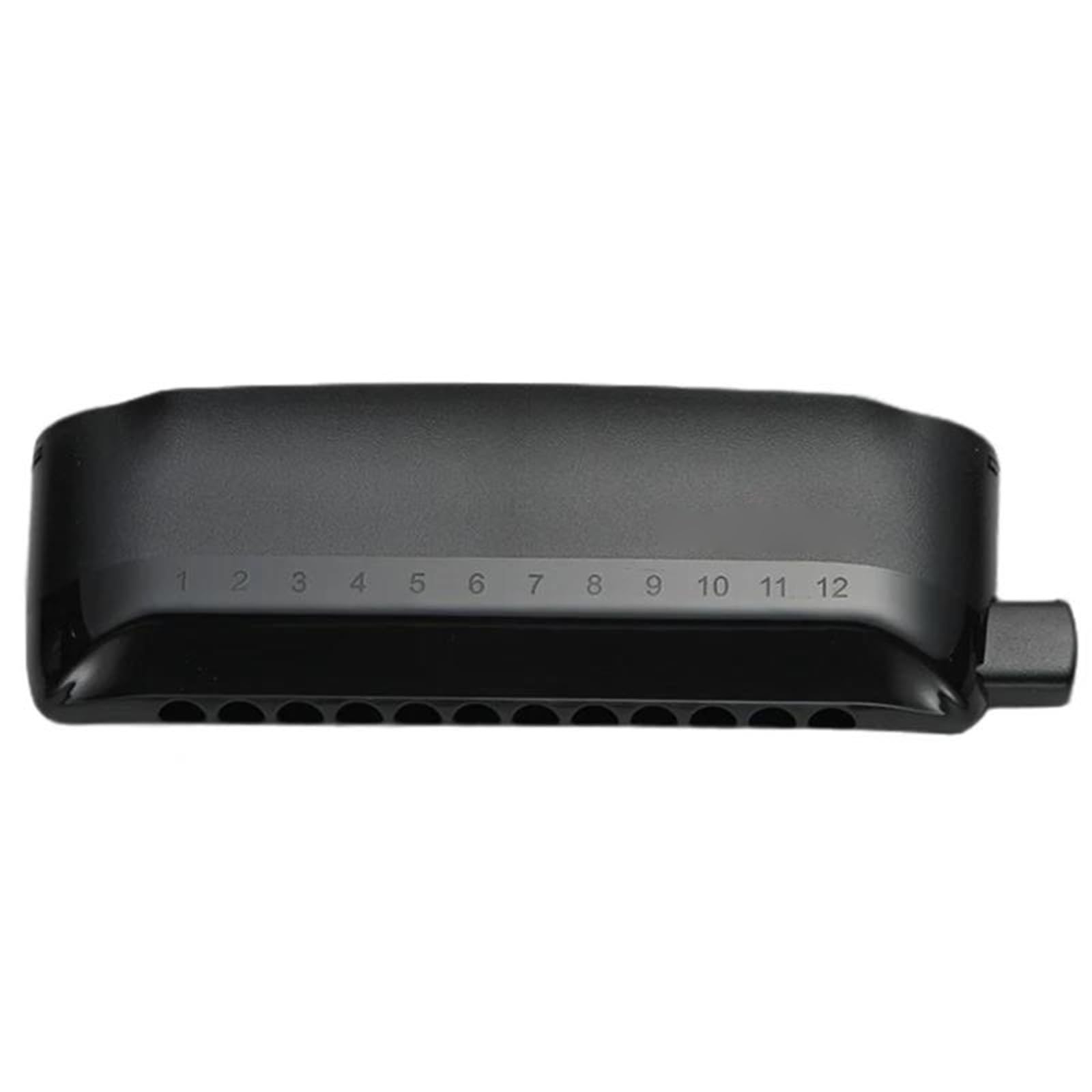 Armonica Cromatica 12 Fori Arpa ABS Pettine Piastra Di Copertura Organetto A Bocca Ance In Ottone Strumenti Musicali Professionali armonica a bocca professionale (Color : Black)