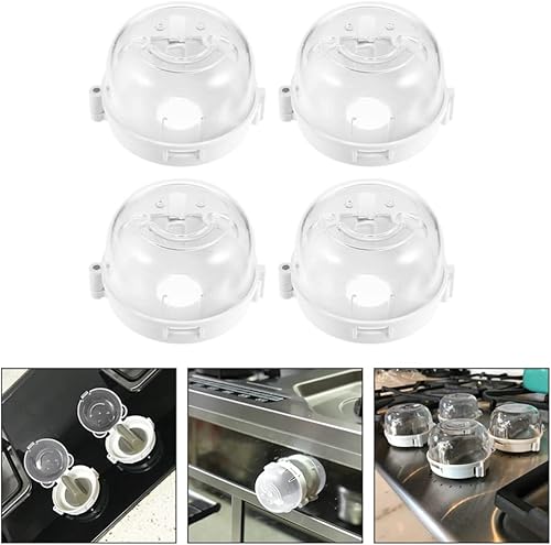 Miniatura 6 de Cubierta de perilla de quemador eléctrico, cubiertas de perilla de estufa a prueba de bebé, cerradura de protección de 4 piezas para niños,