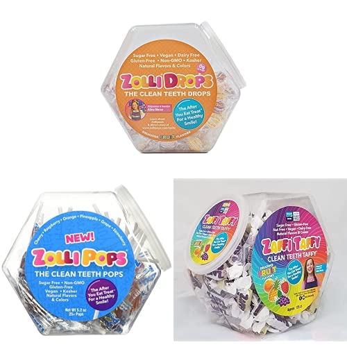 Zolli Clean - Paquete de gotas de dientes, paletas y caramelos