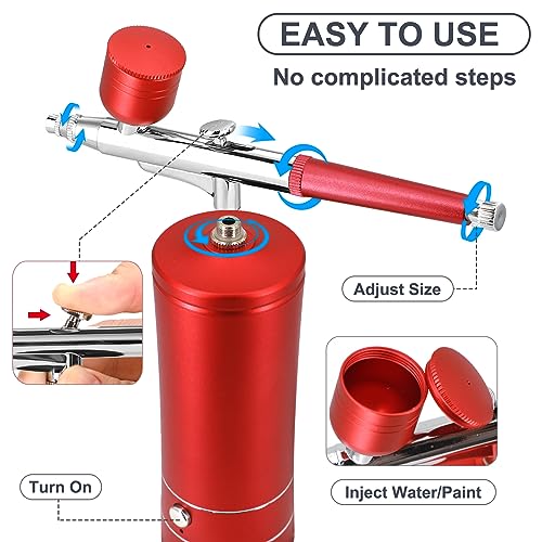 Ykall Kit de Aerógrafo com Compressor, Pistola de Aerógrafo Portátil Automática com Ponta de 0,3 Mm,