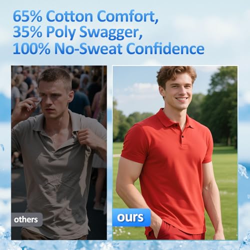 BONICHE Polo T Shirts for Men Short Sleeve Quick Dry Fit Mens Golf Shirt Moisture Wicking for Business Casual Workout4