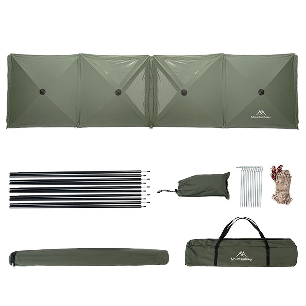 Irovami Camping Windbreak Stove Windscreen Beach Picnic Windshield Sunshade Screen with Storage Bag for Camping Picnic Beach Garden BBQ