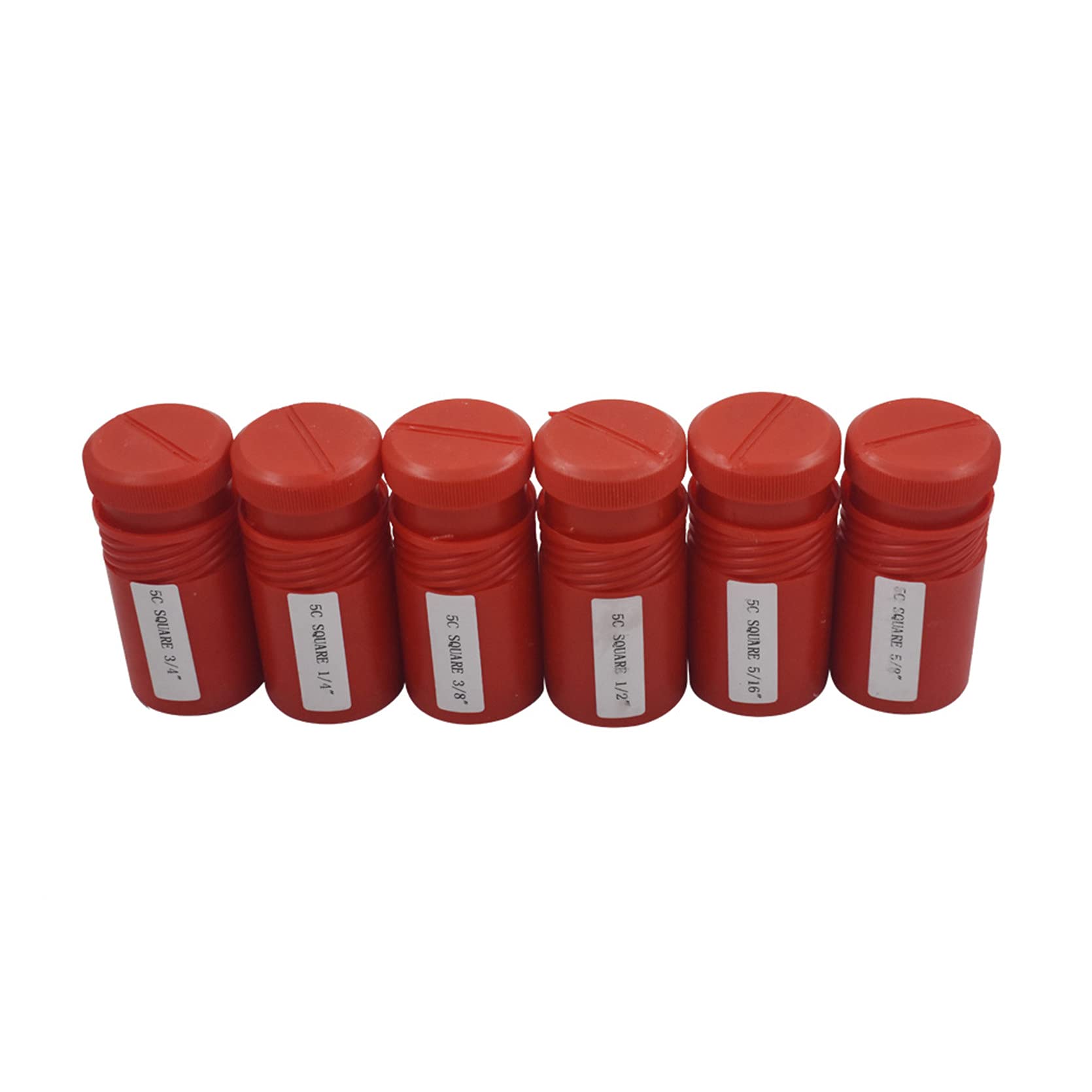 Juego de 6 pinzas cuadradas Precision 5C de 1/4-3/4 pulgadas