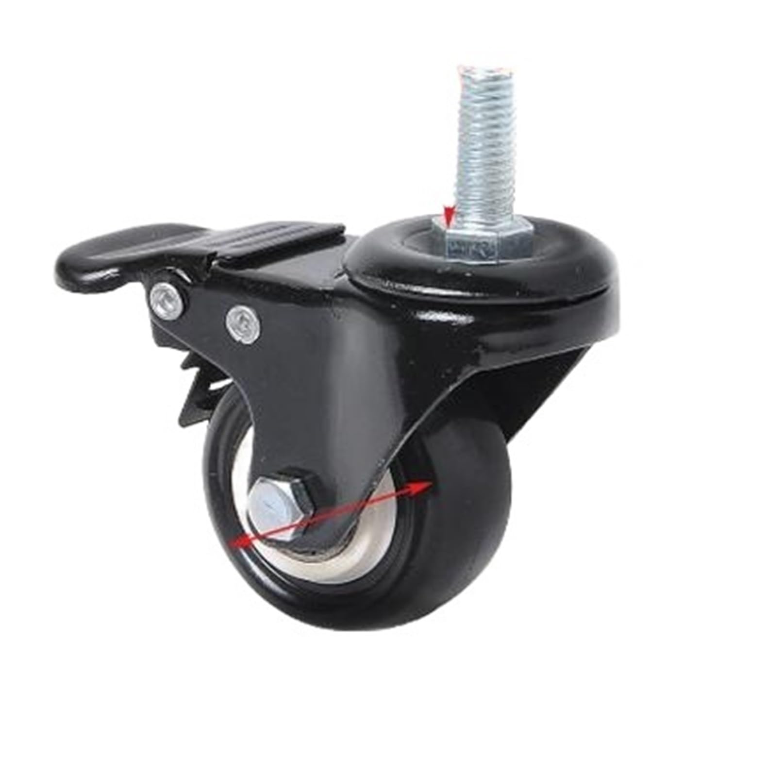 MXXDMOPD 4 Pieces/lot 1.5 inch Caster Brake PU Wheel Polyurethane Furniture Speaker Mute(1.5 Inch Screw Brake)