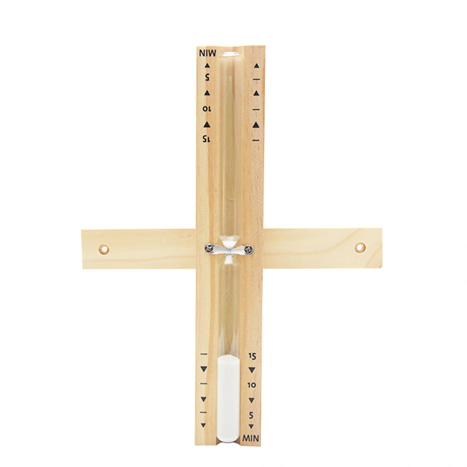 Fiacvrs White Sand Sauna Hourglass Sand Timer,15 Minutes Accurate Heat Resistan-T Sauna Hourglass Rotating Wooden Timer Sand