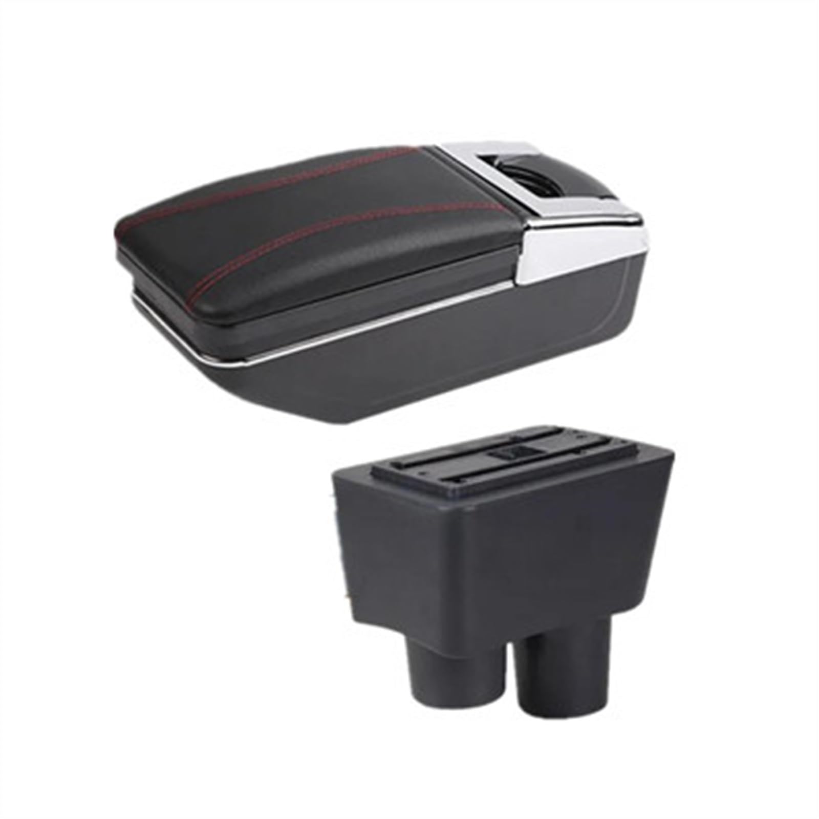 NMJLQW Storage Rack Car Modified Interior Accessories Car Seat Armrest Box Storage Box For Almera For Versa(A red line)