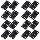 HEVSTIL 16-Pack 2.5" Door Hinges Long Home Furniture Hardware Folding Butt Hinge Black
