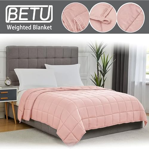 Pink Weighted Blanket for Adults 20lbs, 88"x104", King Size Cooling Heavy Throw Blanket for 130-220lbs, Microfiber Soft Thick Big Blankets Weighted Comforter Gift for Sleeping
