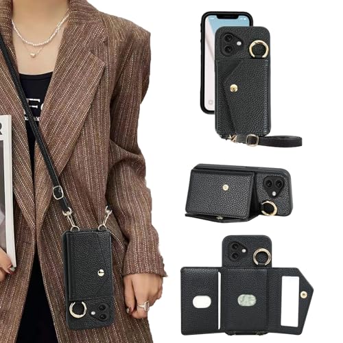 Dahimomo For iPhone 16 �P�[�X �蒠�^ ��iphone16 �P�[�X �蒠�^ �A�C�t�H��16 ���z�^ �V�����_�[ �w�ʃJ�[�h���[ ���ϋ� �X�}�z�P�[�X �����ق�16 �g�уJ�o�[ �A�C�z��16 �����ӂ���16�P�[�X �X�^���h�@�\ �X�g���b