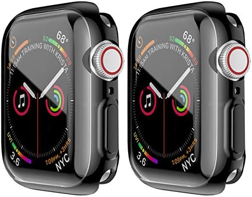 2 Pack HANKN Clear 40mm Case for Apple Watch SE Series 6 5 4 Screen Protector Case, Full Coverage Soft TPU Protective Shockproof Iwatch Bumper Cover (Clear+Clear, 40mm)