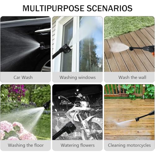 Image of HASTHIP Car Pressure Washer Nozzle - Rotationally Adjustable Washer Nozzle - 6 Modes Multifunctional ABS Material High-Pressure Car Universal for Cleaners