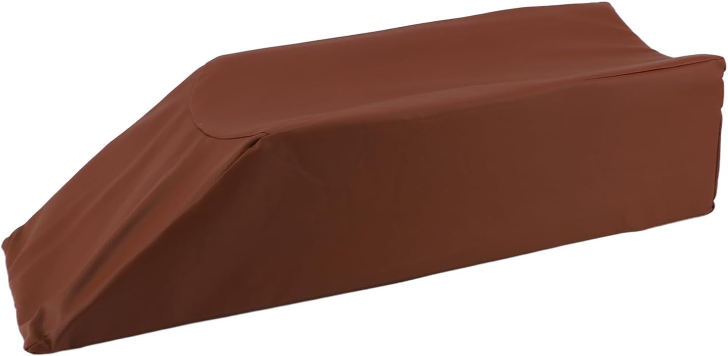 Leg Elevation Pillow, Sponge and Brown Leather, 50x20x15cm - Relieves Leg Fatigue, Supports Circulation, Ideal for Sleeping and Reading (60 * 28 * 15cm)