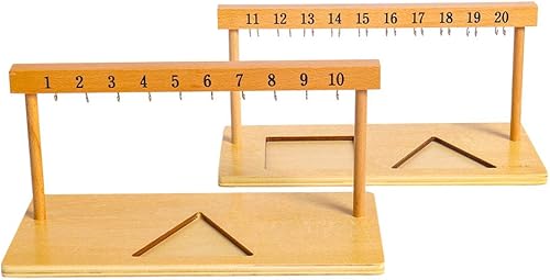Miniatura 6 de Kghios Juguetes de matemáticas Montessori Materiales para niños pequeños de 1 a 20 años, percha de cuentas de color con cuentas, matemáticas