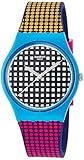 tattoo uhr bunt  Swatch Unisex-Armbanduhr Analog Quarz One Size, schwarz, lila/bunt