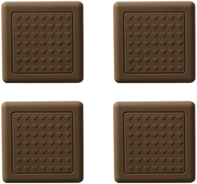Image of MaruHub 4Pcs Non Slip Furniture Pads for Hardwood Floors - Furniture Leg Protectors for Chair, Table, Sofa - Self Adhesive Silicone Pads to Prevent Floor Scratches & Reduce Noise (4 x 4 cm)