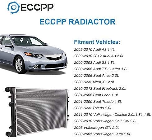 ECCPP 2265 Radiator for 2000-2006 for TT 1.8L 2000-2006 for TT Quattro 1.8L 2004-2006 for TT Quattro 3.2L 2000-2006 for VW for Golf 1.8L 1999-2006 for VW for Golf 1.9L 1999-2006 for VW for Golf 2.0L