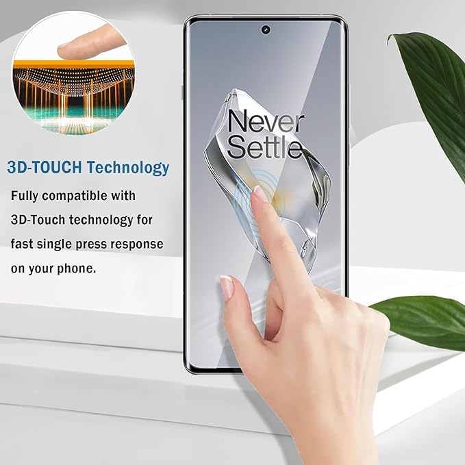Image of SmartphoneTempered Glass Screen Guard For Oneplus 12R 5G - Edge To Edge Tempered Glass Screen Protector - 9H Hardness Uv Tempered Glass Pack Of 1