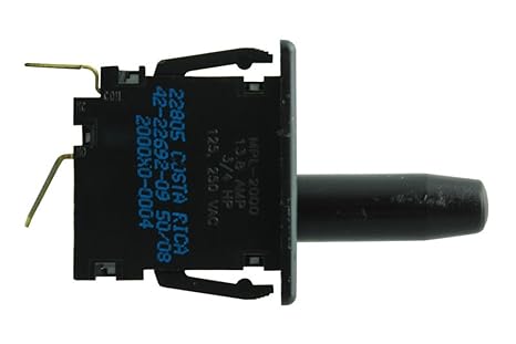 Rheem Door Switch, Mechanical, Hinge Lever, Automatic, Black