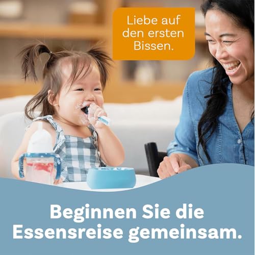 NumNum GOOtensils Esslernlöffel Baby 2er Blau/Orange - Beikost Löffel 6+Mon – Ansicht 3