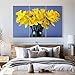 Elephant Stock - All Yellow Daffodils Wall Art - Horizontal Multi Panel Canvas - 3 Piece Living Room Wall Decor - Photography Floral And Botanical Multi Piece Wall Art - Yellow And Green Decor - 65