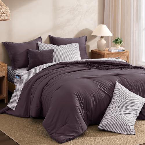 Image of Monbix Full Size Comforter Sets-7 Pieces Soft Bed in a Bag Full Bedding Set