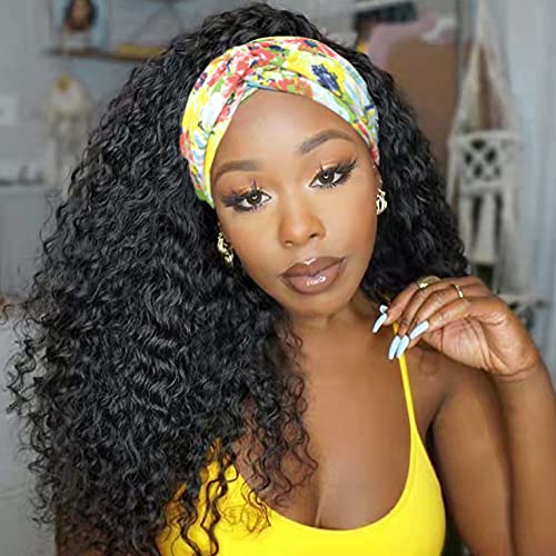 Headband Wigs for Black Women Curly Wigs for Women Glueless Braided Wigs for Black Women Synthetic Wig Deep Curly Wigs Curly Headband Wig