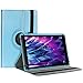 Produktbild eFabrik Hülle für Medion Lifetab X10302 | X10301 | S10352 | S10351 Cover Case Schutztasche Etui 360 Grad Rotation Drehung Aufstellfunktion Leder-Optik blau